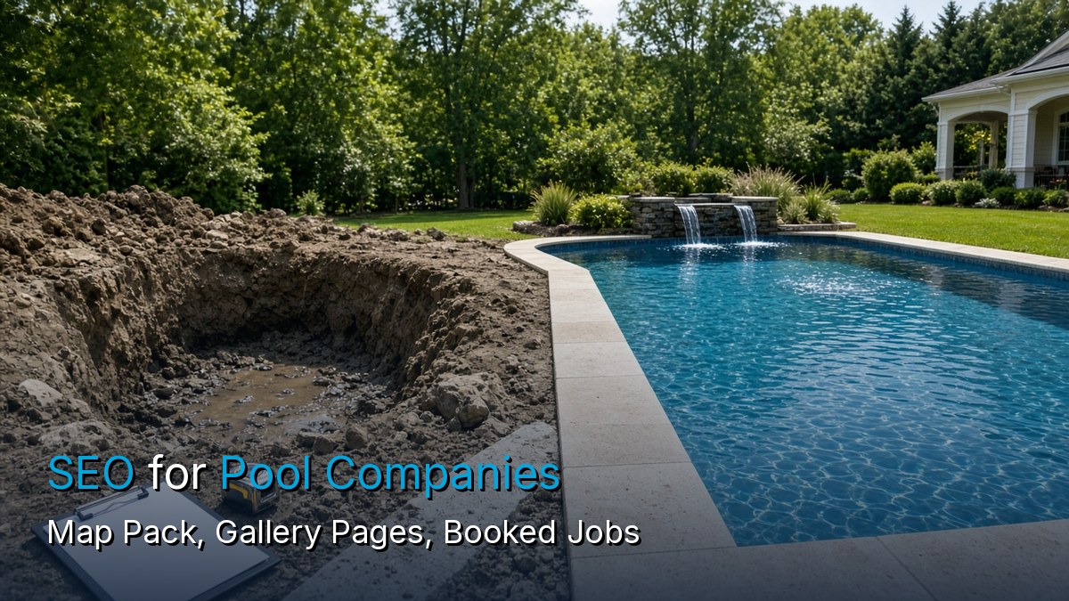 SEO for pool companies, Map Pack and gallery pages that book jobs
