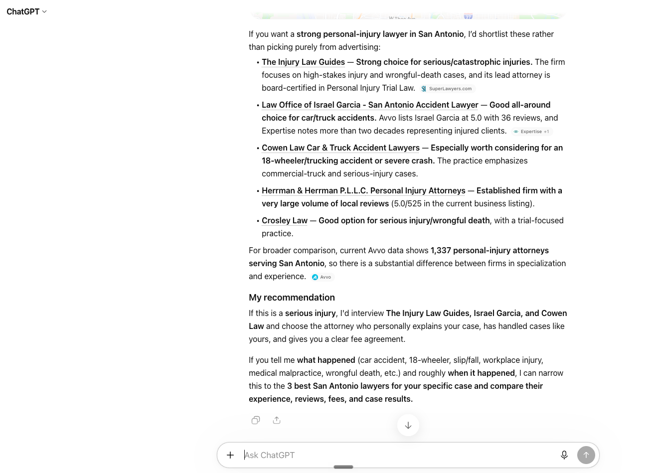 Google search results showing Local Services Ads for attorneys with Google Verified badges